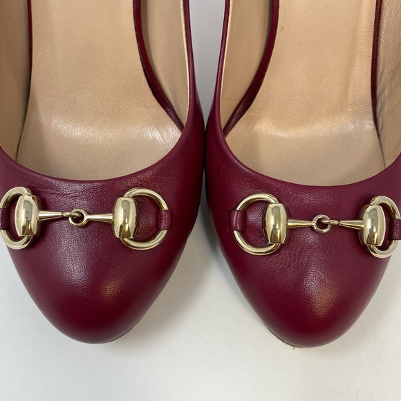 Authentic Gucci Gisele Leather Horse Bit Pumps Hollywood Nib Heels 36.5 - Picture 5 of 13